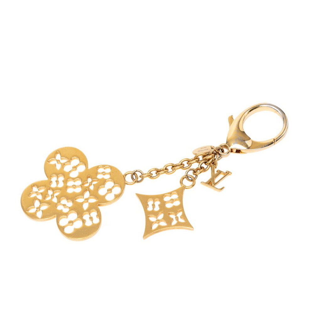 Louis Vuitton Monogram Flower Ivy Accessory Bag Charm Keychain M67930 Gold Pl...